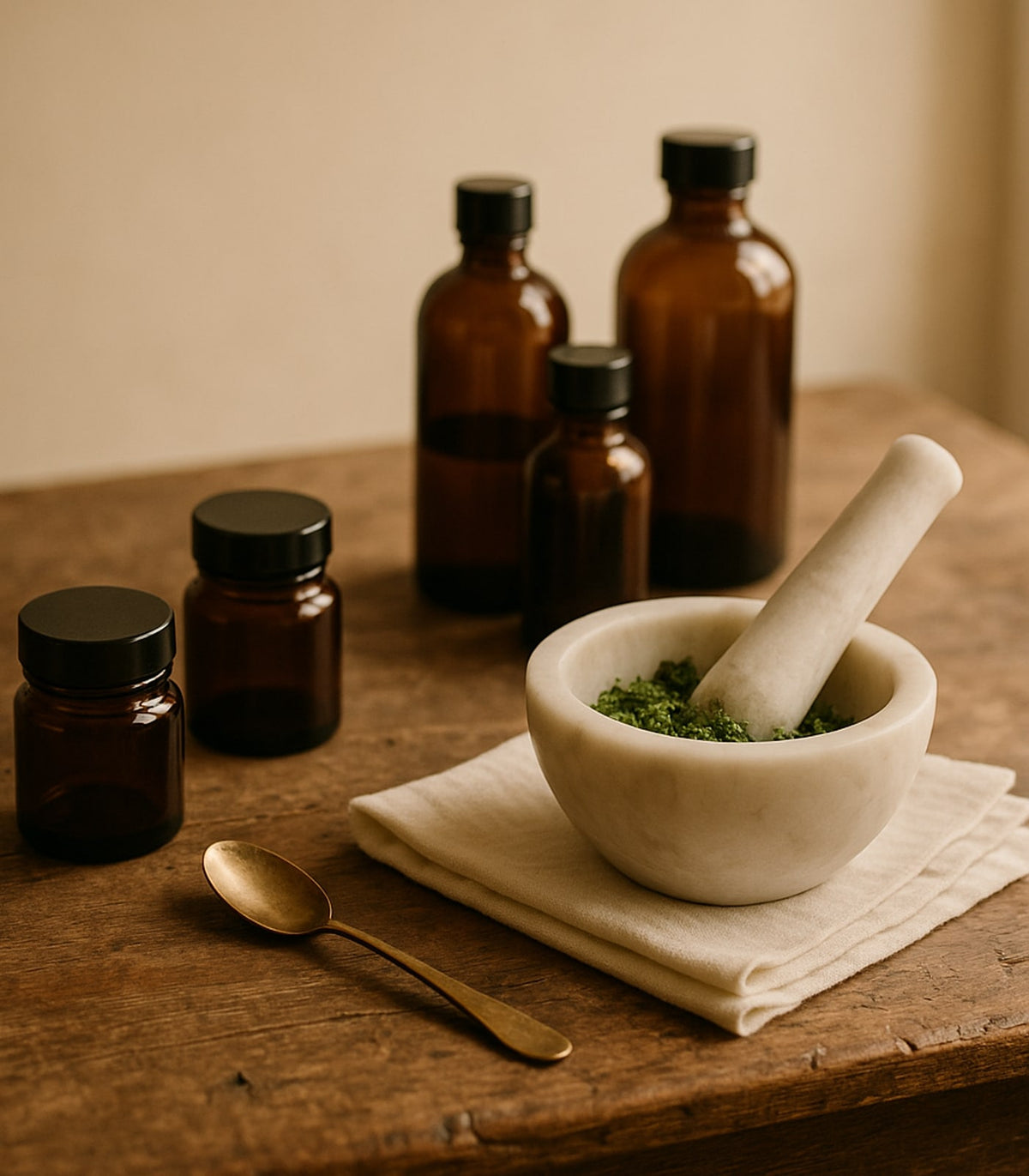 Early Ayurvedic herbal preparations at Dr. Usha's clinic — the origin of Varnyaglow